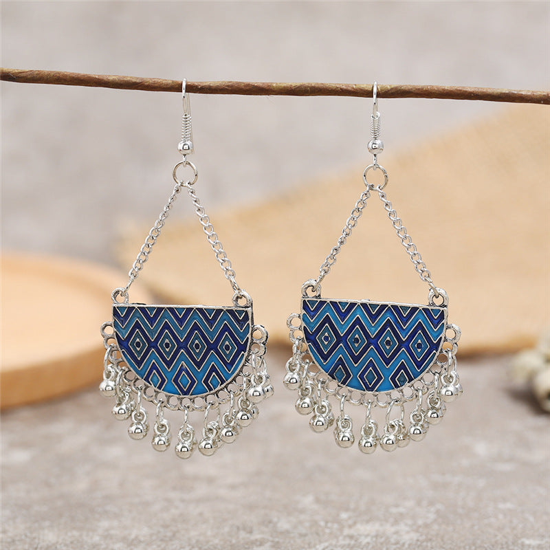 Wholesale Painted Tassels Alloy Earrings